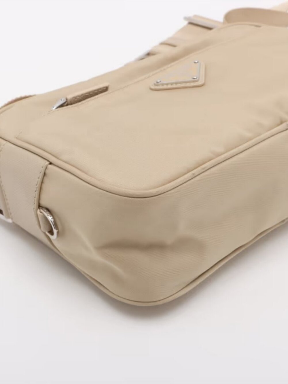 Prada Tessuto Nylon Leather Shoulder Bag Beige - Picture 4 of 13